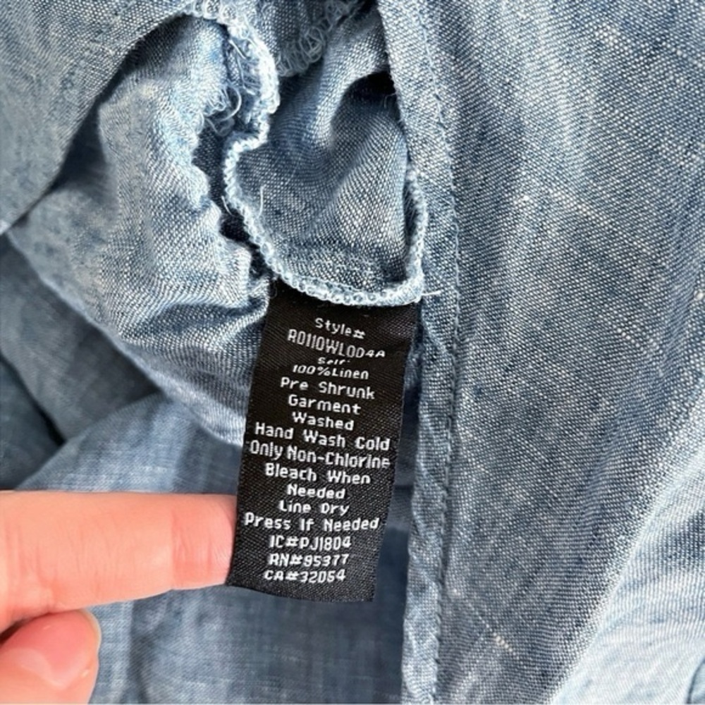Sanctuary x Anthropologie  Montana 100% Linen Romper Size XS Blue Chambray - Picture 10 of 10